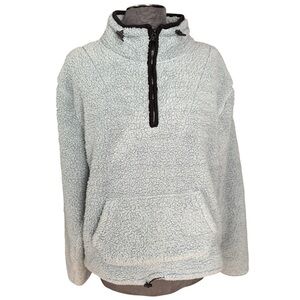 Women’s Light Blue Sherpa Pullover Sweater, Size L